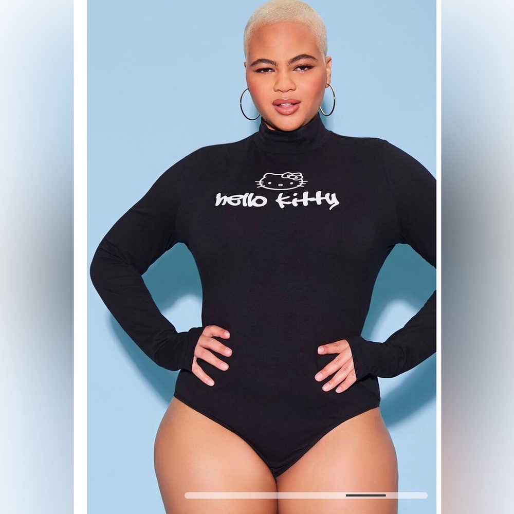 Forever 21 Woman’s Plus Size Hello Kitty Bodysuit in Black Size 1X NWT